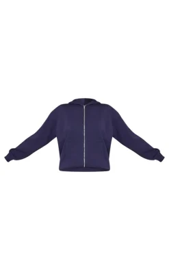 Navy Premium Zip Up Oversized Hoodie