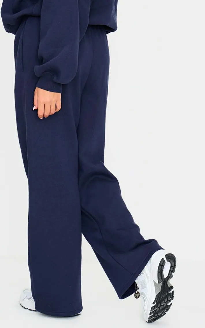 Navy Studio Archives Embroidered Thin Waistband Drop Crotch Sweatpants