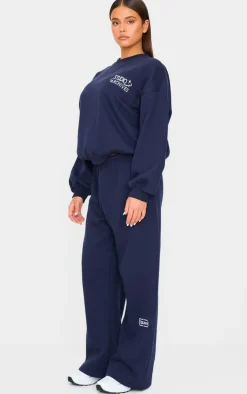 Navy Studio Archives Embroidered Oversized Sweatshirt