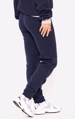 Navy Venice Embroidered Knitted Sweatpants