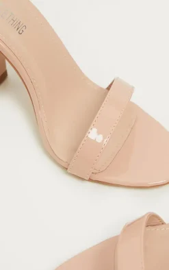 Nude Ankle Strap Block Heel