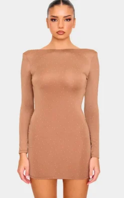 Nude Hot Fix Mini Dress