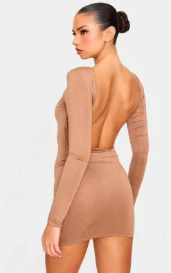 Nude Hot Fix Mini Dress