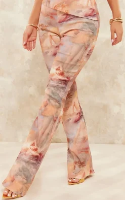 Nude Renaissance Print Stretch Woven Straight Leg Pants