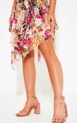 Nude Thick Strap Block Heeled Sandals