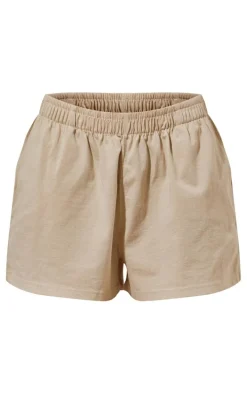 Oatmeal Cotton Oversized Boxy Shorts