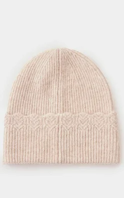 Oatmeal Glitter Scallop Rib Beanie
