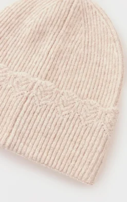 Oatmeal Glitter Scallop Rib Beanie