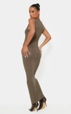 Olive Basic Simple Maxi Dress
