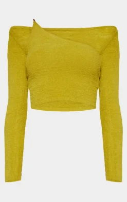 Olive Eyelash Knit Shrug And Top Set