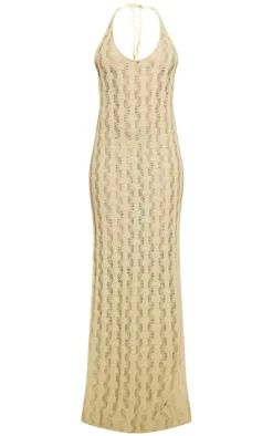 Olive Halterneck Maxi Dress