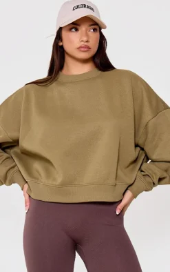 Olive Oversized Boxy Sweatshirt