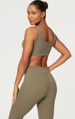 Olive Sculpt Cross Front Sports Bra