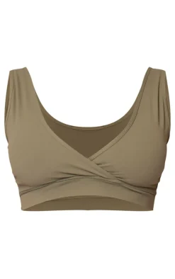 Olive Sculpt Cross Front Sports Bra