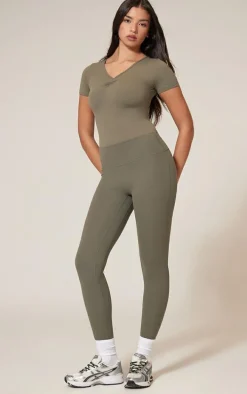 Olive Sculpt High Waist Gym Leggings