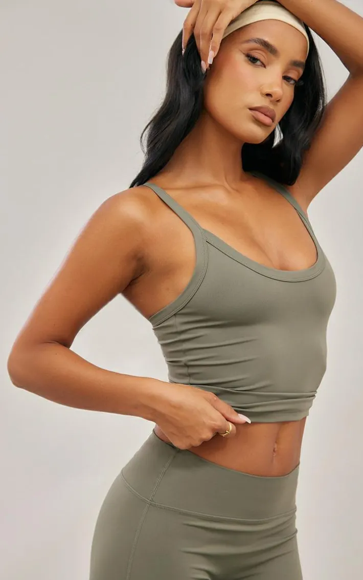 Olive Sculpt Strappy Gym Vest