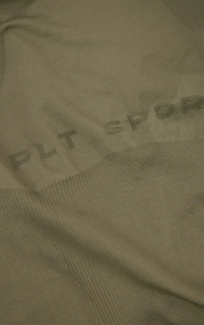 Olive Seamless Strappy Ruched Bum Gym Unitard