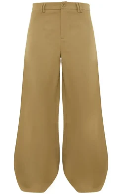 Olive Woven Double Belt Loop Suit Pants