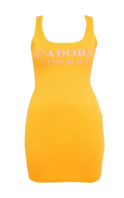 Orange Adore Graphic Strappy Bodycon Dress