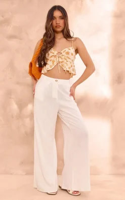 Orange Printed Crop Top