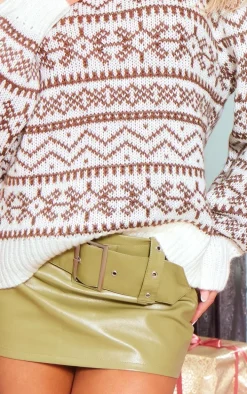 Pale Green Faux Leather Belted Low Rise Micro Mini Skirt