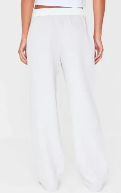 Pale Grey Contrast Waistband Boxer Detail Low Rise Pants