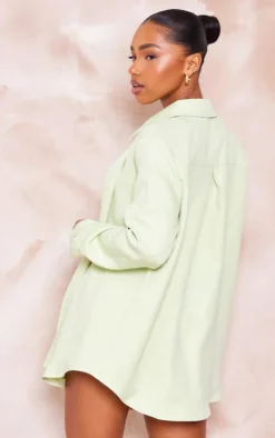 Pastel Green Long Sleeve Oversized Shirt