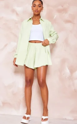 Pastel Green Long Sleeve Oversized Shirt