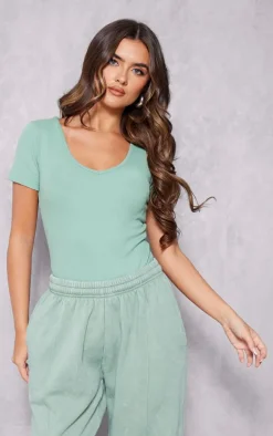 Pastel Green Pintuck Detail Oversized Sweatpants