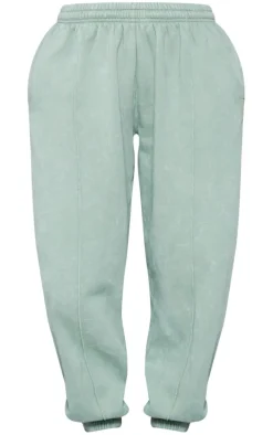 Pastel Green Pintuck Detail Oversized Sweatpants