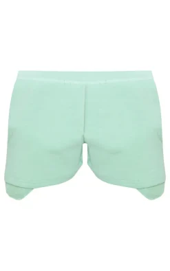 Pastel Green Washed Sweat Shorts