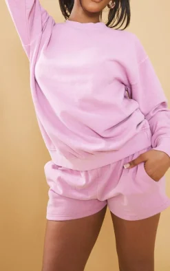Pastel Pink Washed Sweat Shorts