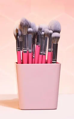Peaches & Cream 15 Piece Make up Brush Set Pink
