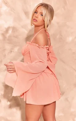 Peachy Chiffon Underwire Bardot Floaty Romper