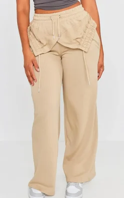 Pebble Exposed Waist Straight Leg Sweatpants