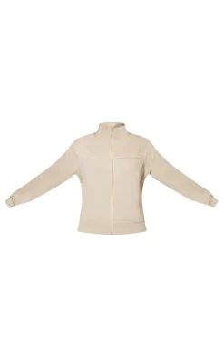 Pebble Seam Detail Zip Through Track Top