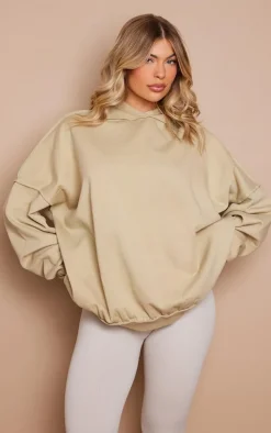 Pebble Washed Exposed Seam Detail Hoodie