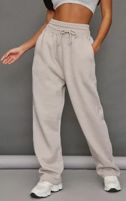 Petite Ash Grey High Waisted Straight Leg Sweatpants