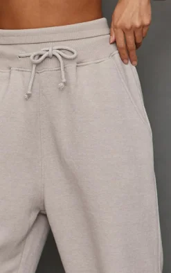 Petite Ash Grey High Waisted Straight Leg Sweatpants