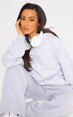 Petite Ash Grey Oversized Hoodie