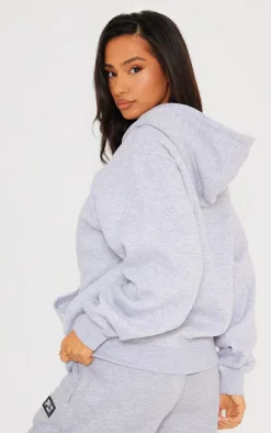 Petite Ash Grey Oversized Hoodie