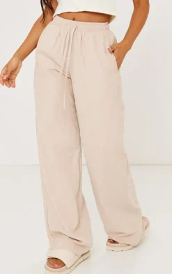 Petite Beige Peach Skin Cargo Pants