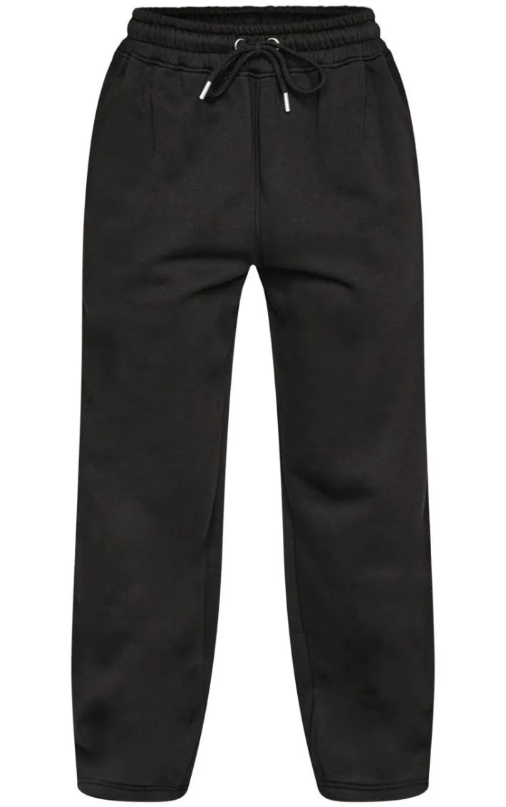 Petite Black Diamante Graphic Detail Wide Leg Sweatpants
