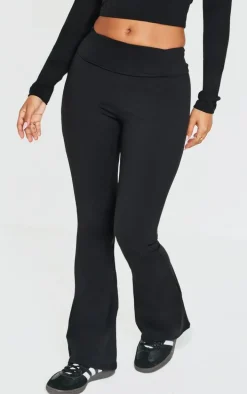 Petite Black Snatched Sculpt Foldover Pants