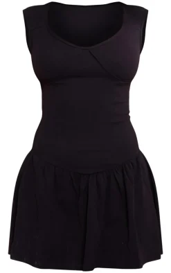 Petite Black Snatched Sculpt Sleeveless Mini Dress