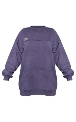 Petite Blue Oversized Sweater Dress