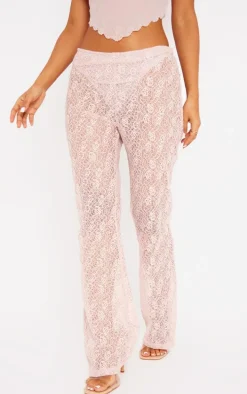 Petite Candy Pink Lace Pants