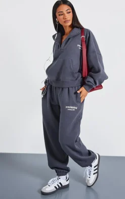 Petite Charcoal Graphic Cuffed Sweatpants