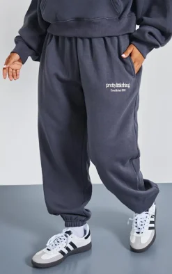 Petite Charcoal Graphic Cuffed Sweatpants