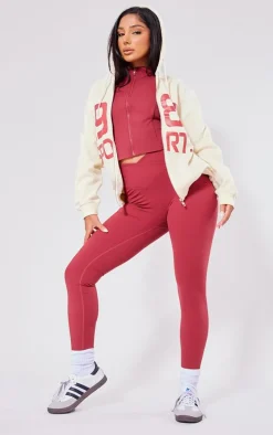 Petite Cherry Red Snatched Sculpt Wrap Over Leggings